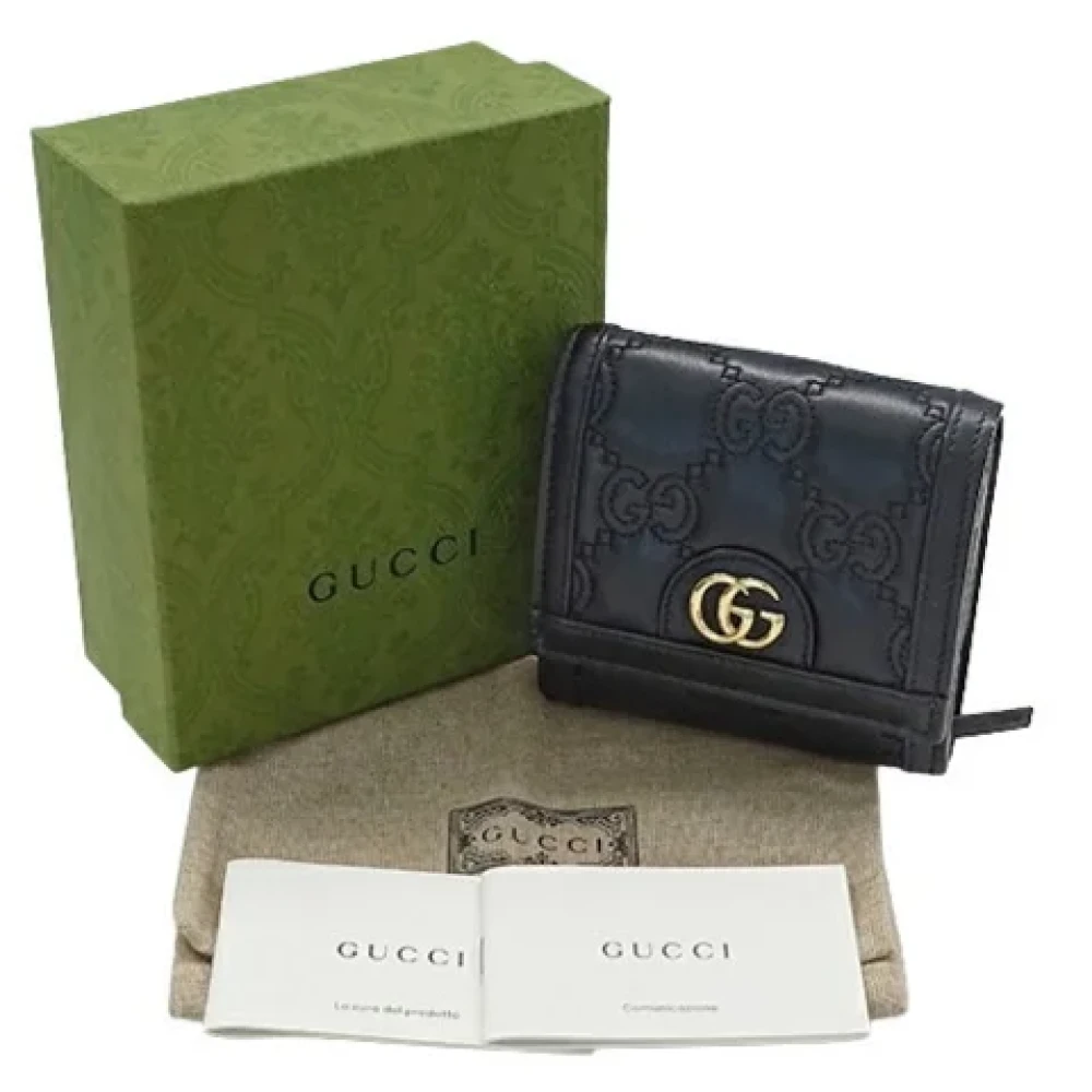 Gucci Vintage Pre-owned Leather wallets Black Unisex