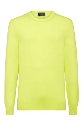 Cashmere Pullover Rund Hals LS Dödskalle och Plein