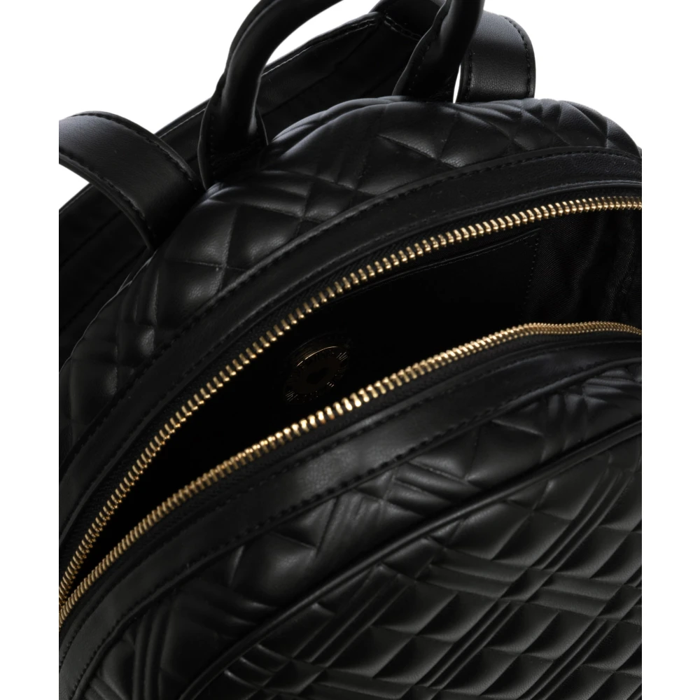 Love Moschino Multikleur Logo Rugzak met Ritssluiting Black Dames