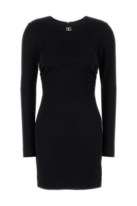 black-stretch-viscose-blend-dress