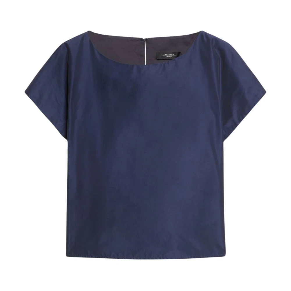 Max Mara Weekend Vierkante hals Kimono mouw blouse Blue Dames