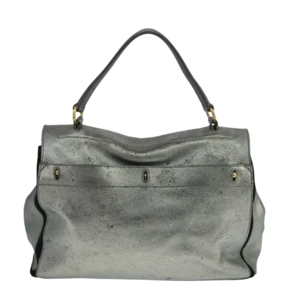 Saint Laurent Vintage Pre-owned Leather handbags Gray Dames