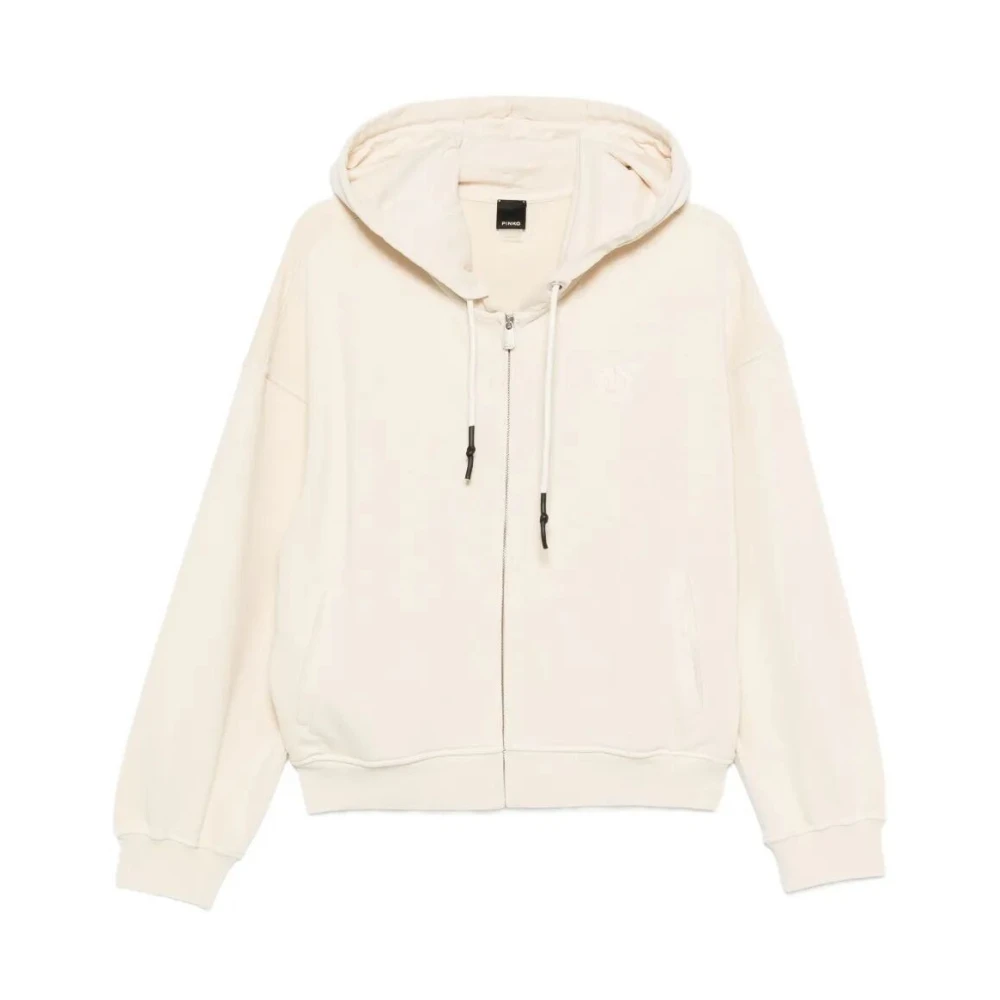 Pinko Women's Beige Zip-Throughs, L, Hooded Zip Jumper