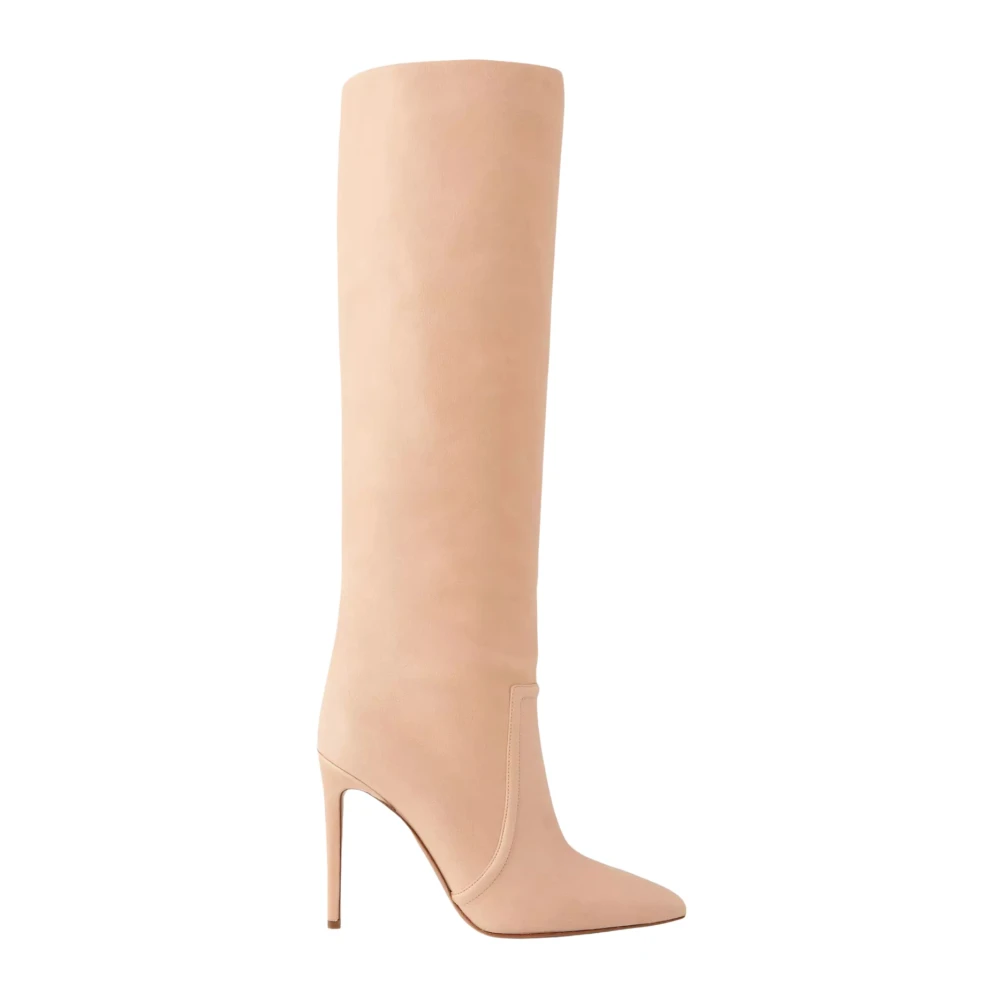 Paris Texas Women's Beige Heeled Boots, 4 Uk, Suede Knee-High Boots