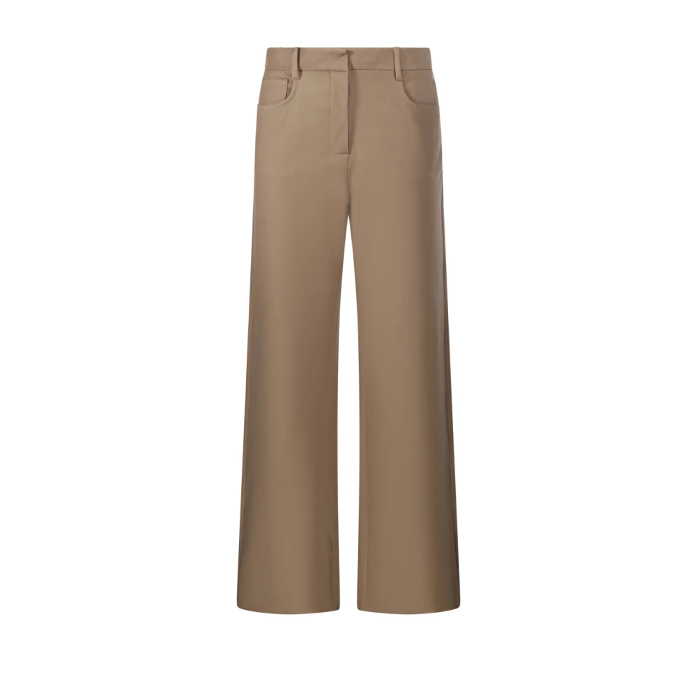 Max Mara Vrouw Bruin Broeken Dames, M, Wide Broeken