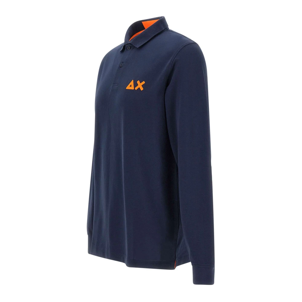 Sun68 Heren Polo Shirt Blauw Oranje Blue Heren