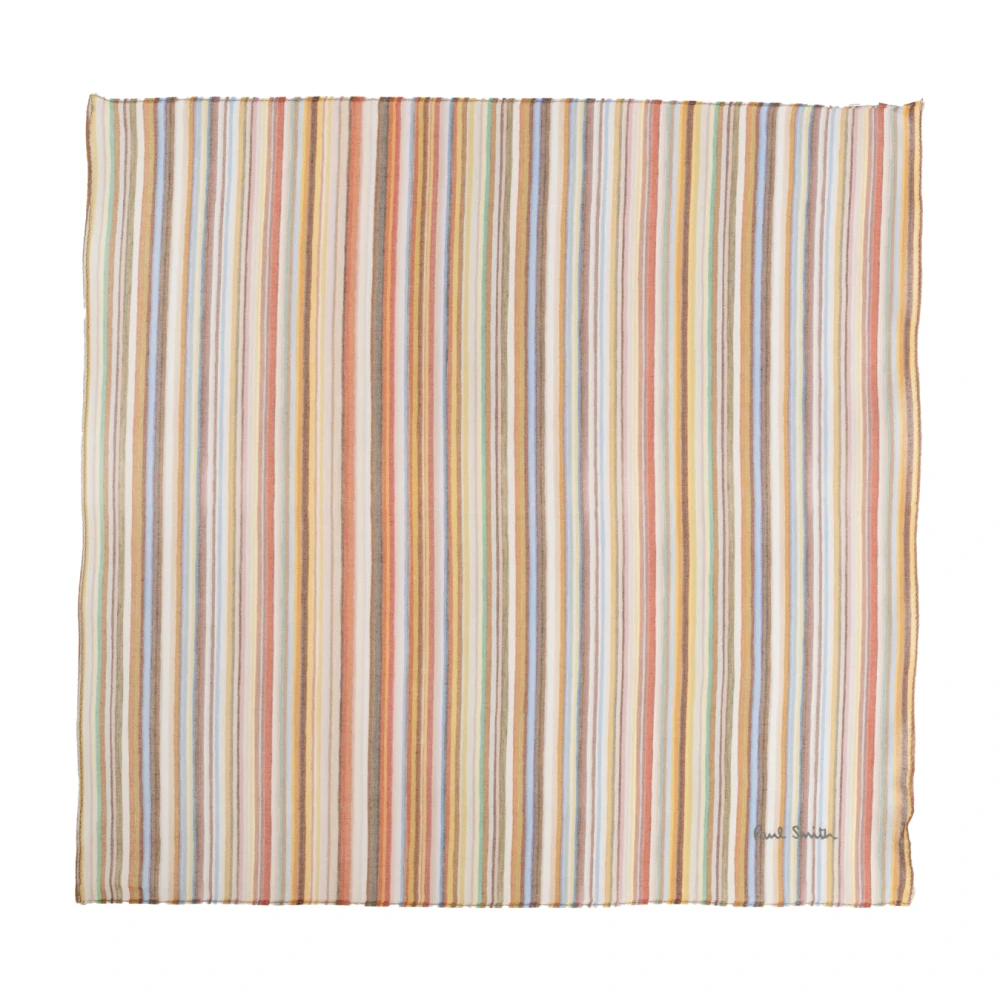 Paul Smith Herren Multicolor Gestreiftes Einstecktuch