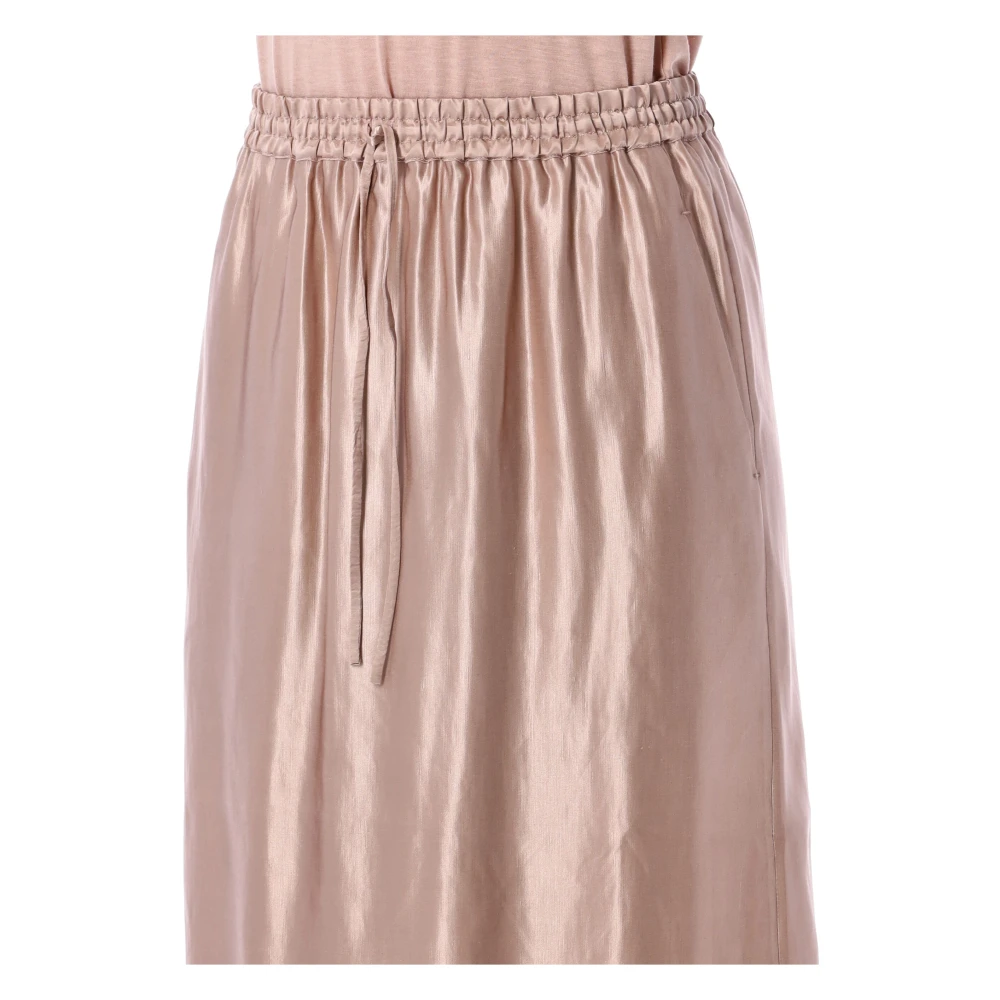 Loulou Studio Petal Pink Zijde Linnen Lange Rok Pink Dames