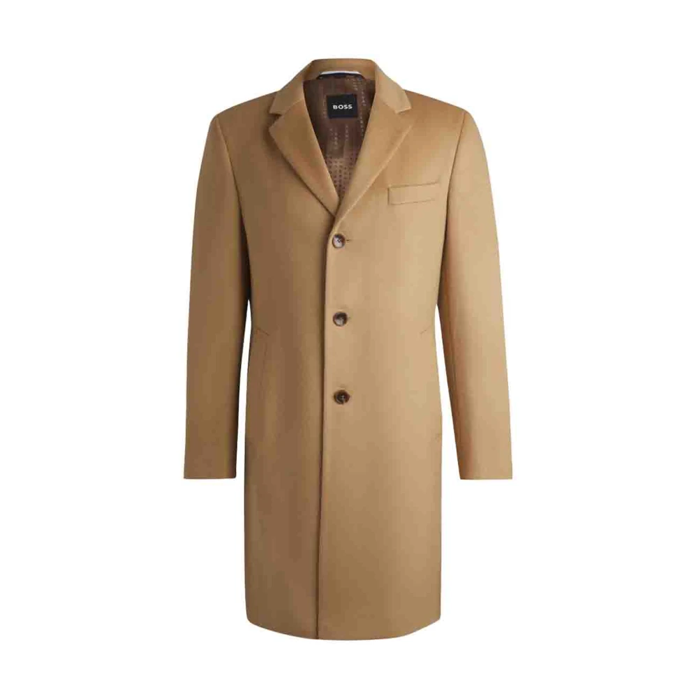 Hugo Boss Wollen en Kasjmier Jas Beige Heren