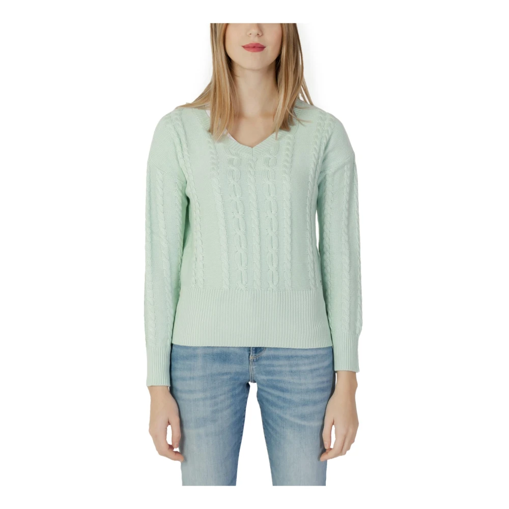 Guess Women's Green V-Neck Knitwear, Xs, V-Neck Knitwear
