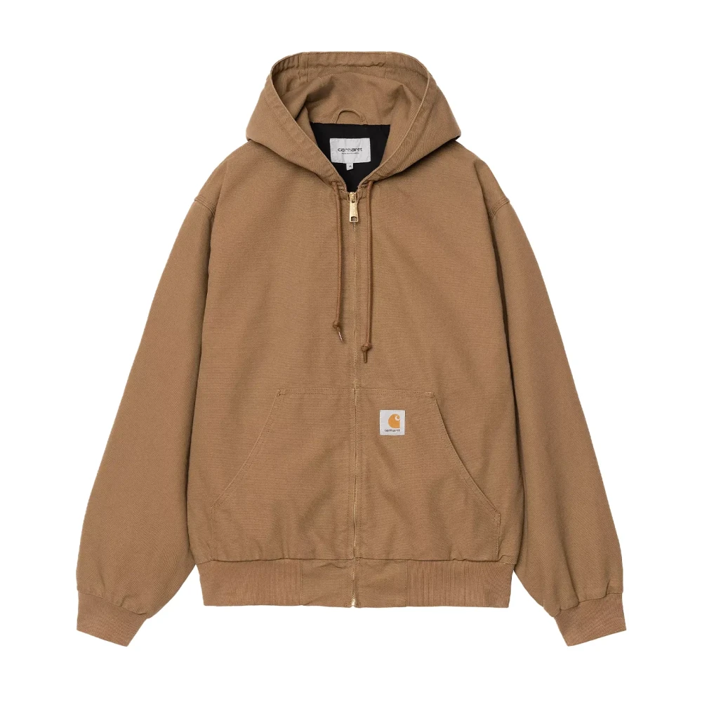 Carhartt Wip Men's Brown Zip-Throughs, L, Canvas Active Jacket