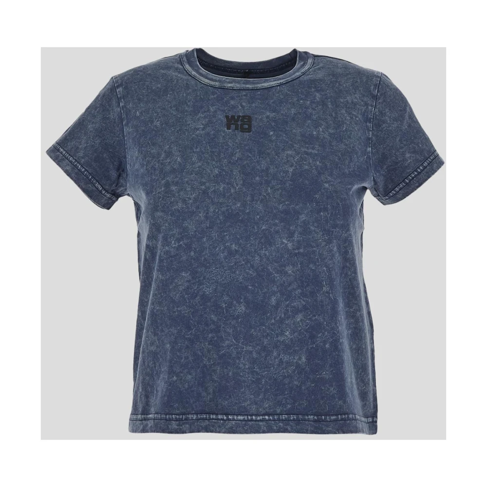 T by Alexander Wang Katoenen Tee Essential T-Shirt Blue Dames