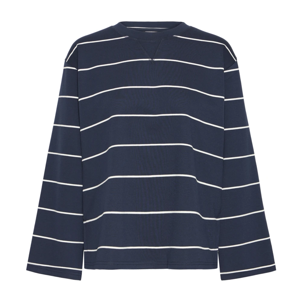 Ichi Gestreept shirt met lange mouwen Blue Dames
