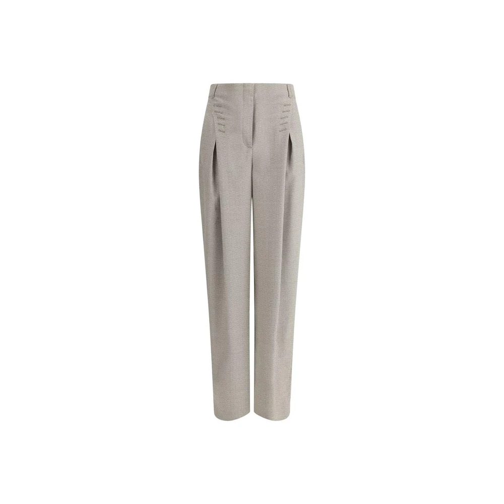 Fendi Elegante wollen broek met pied-de-poule-patroon Brown Dames
