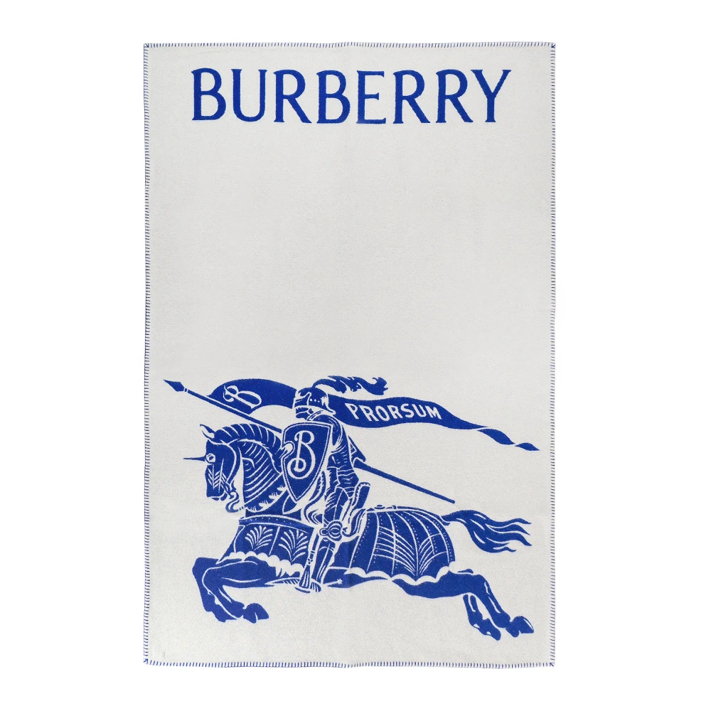 Burberry Wollen Deken met Logo Print Blue Unisex