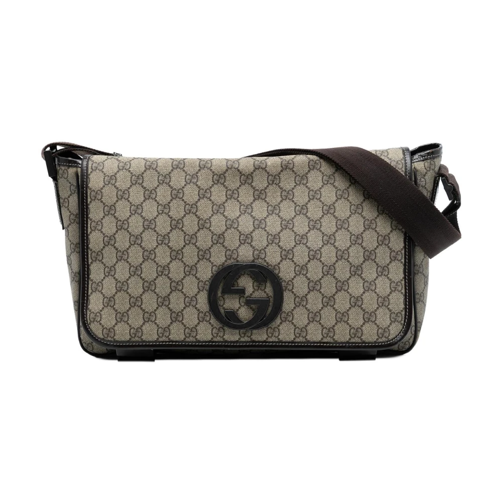 Gucci Vintage Women's Brown Pre-Owned Vintage Monogram Crossbody Bag