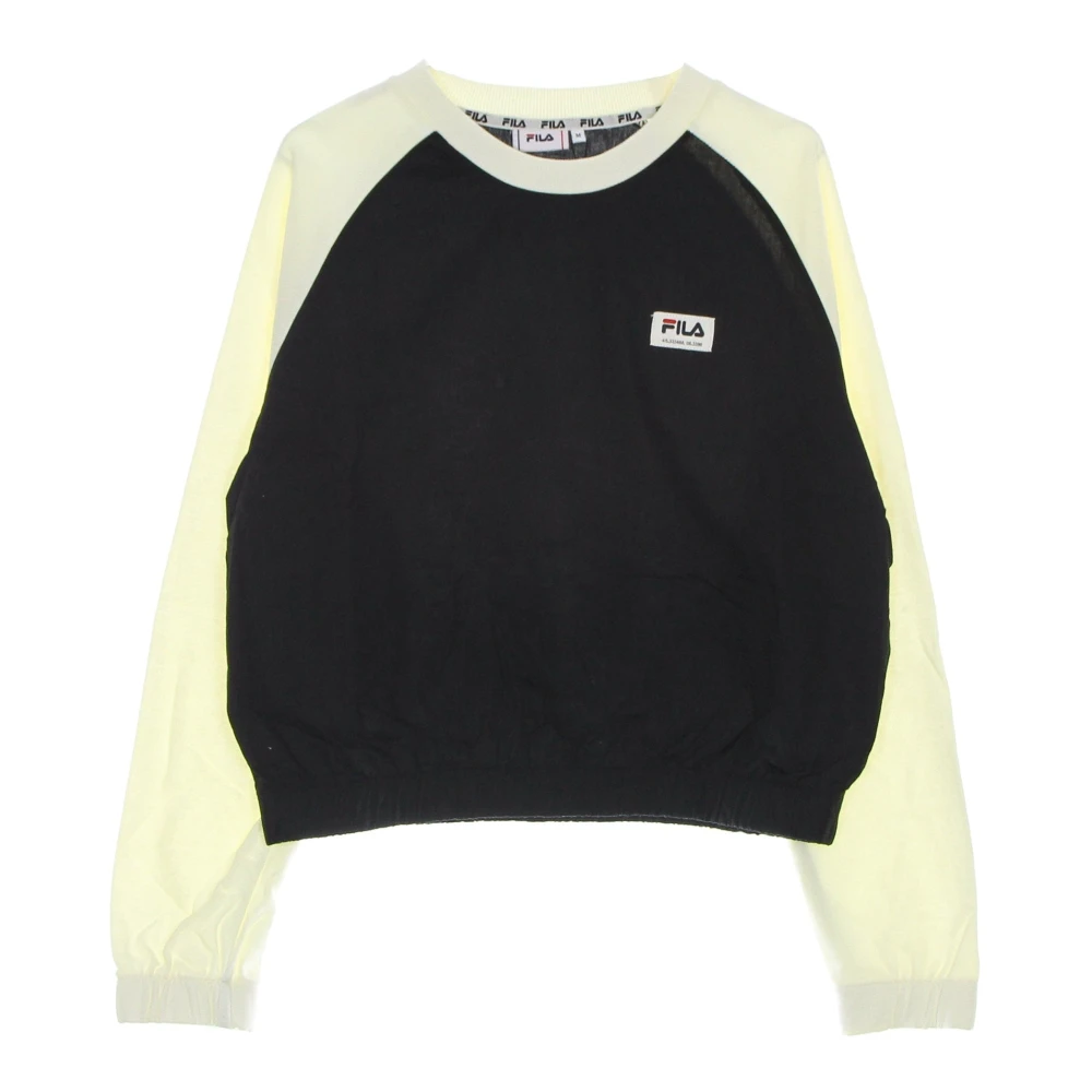 Fila Zwarte Raglan Lichtgewicht Sweatshirt Vrouwen Black Heren