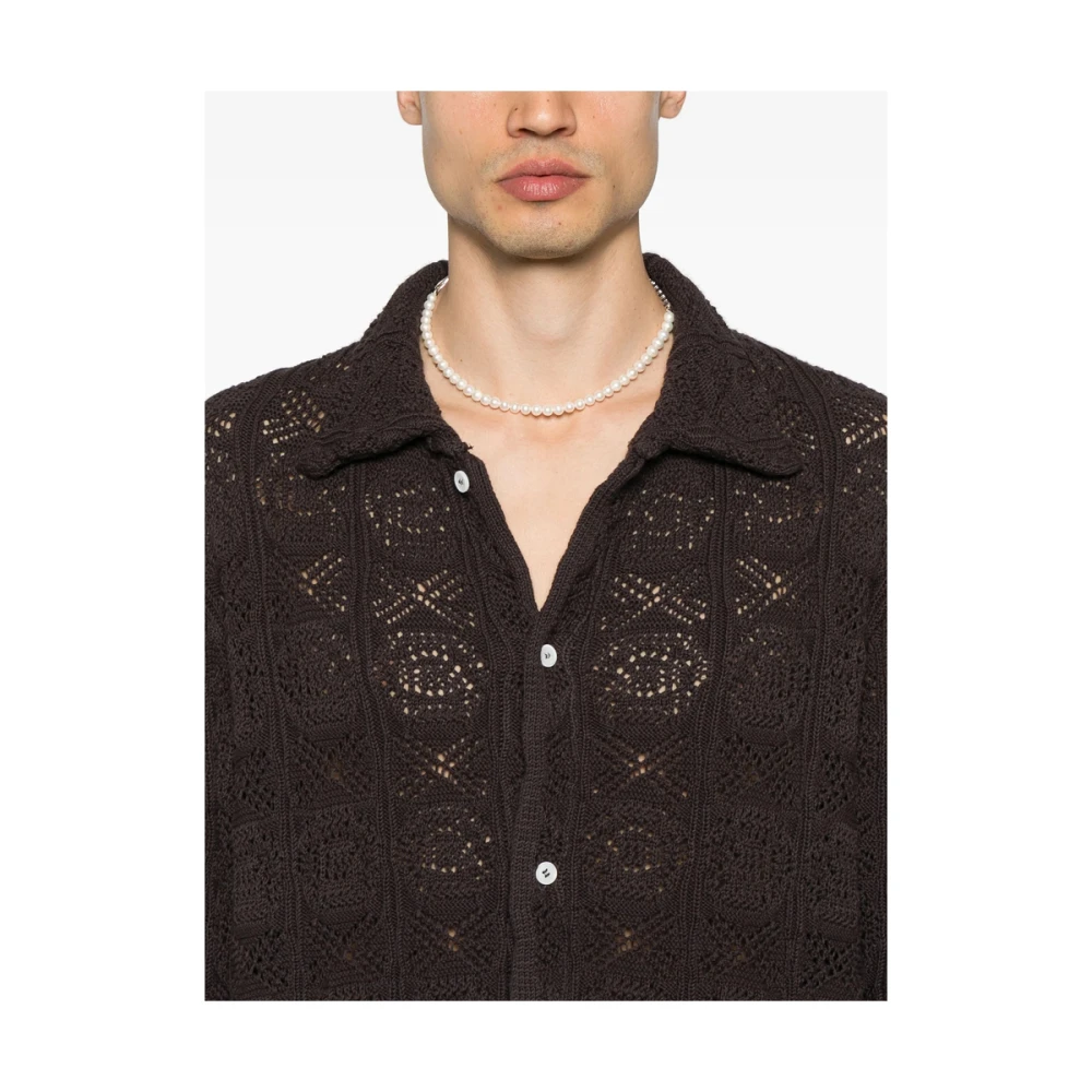 Séfr Cederbruine Button-Up Overhemd Brown Heren
