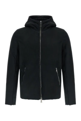 Huvtröja i Shearling Velour