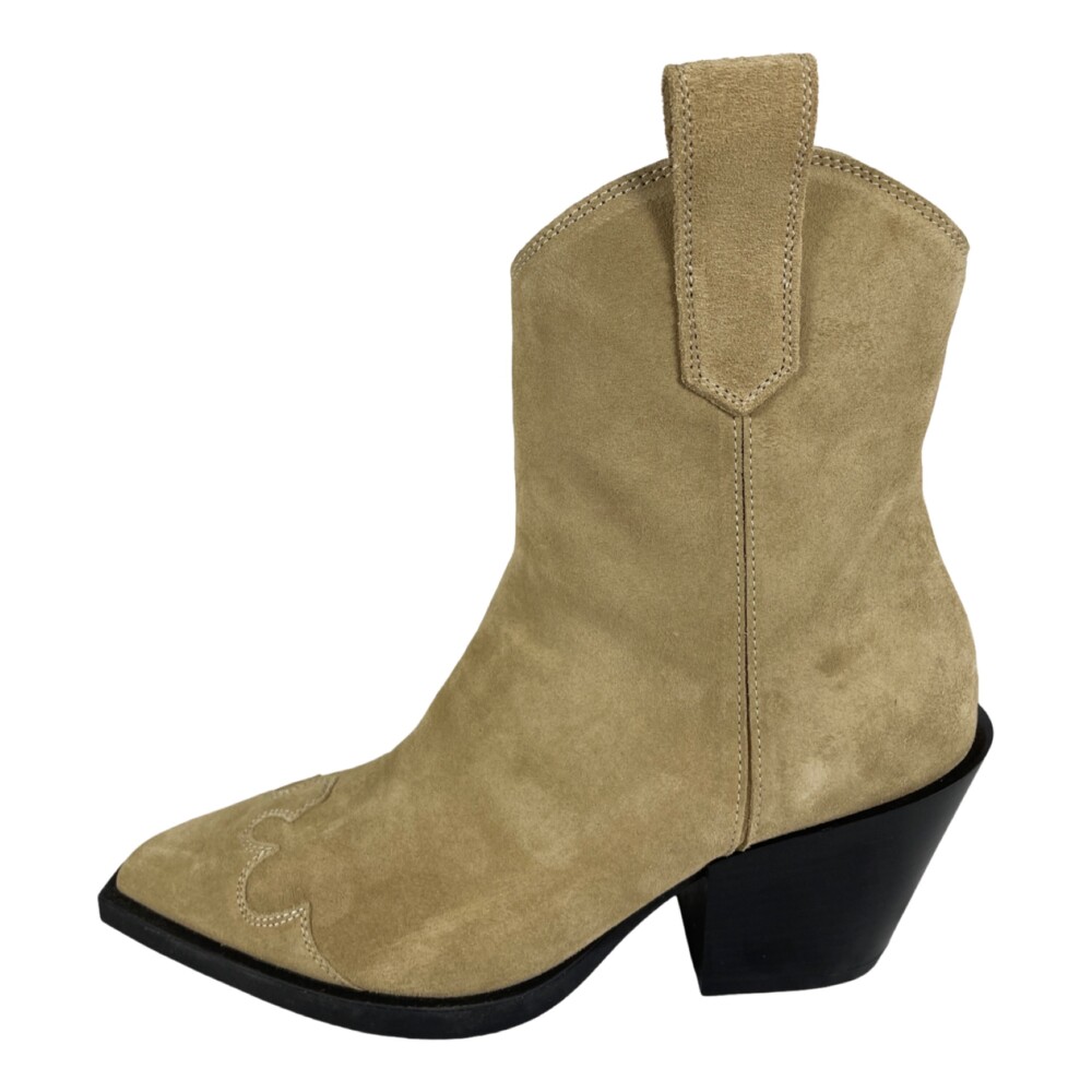 Bottines Cowboy en Daim Beige Miel Copenhagen Shoes Boots Miinto