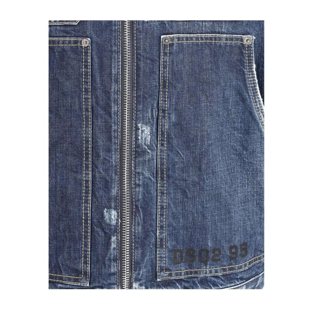 Dsquared2 Vintage Denim Carpenter Jean Jacket Blue Heren