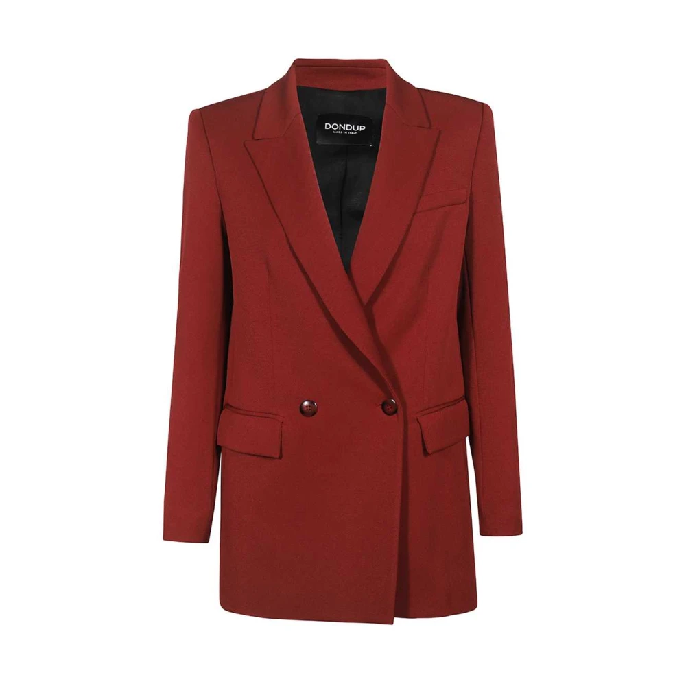 Dondup Dubbelrijige blazer met zakken Red Dames
