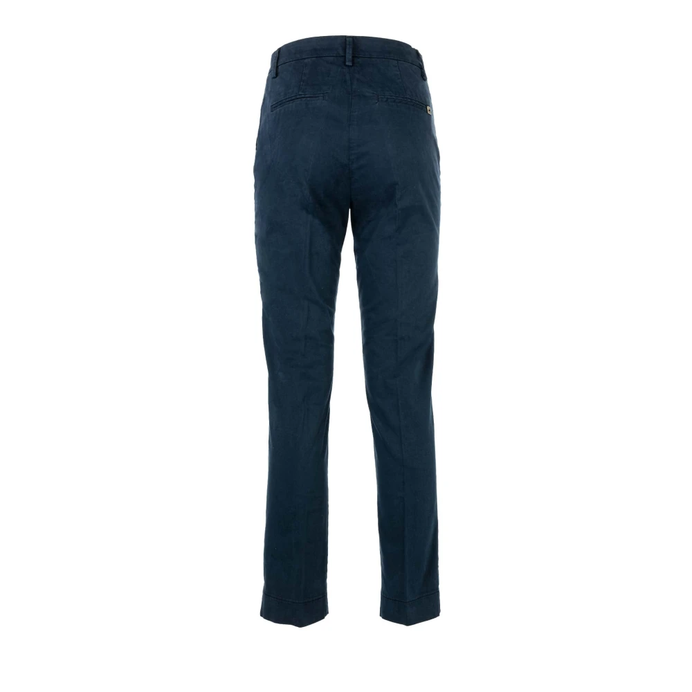 Manila Grace Blauwe Chino Broek voor Vrouwen Blue Dames