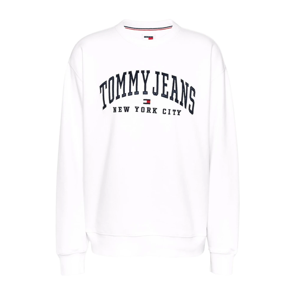 Tommy Jeans ML Logo Katoenen Sweatshirt White Dames