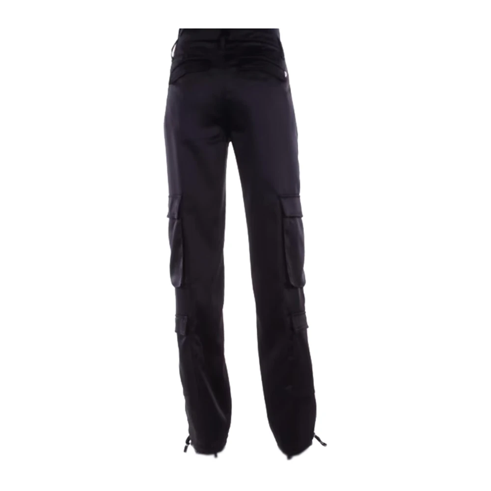 Dondup Cargo Satijnen Broek voor Vrouwen Black Dames