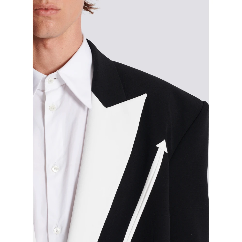 Balmain Westerse crepe blazer Black Heren