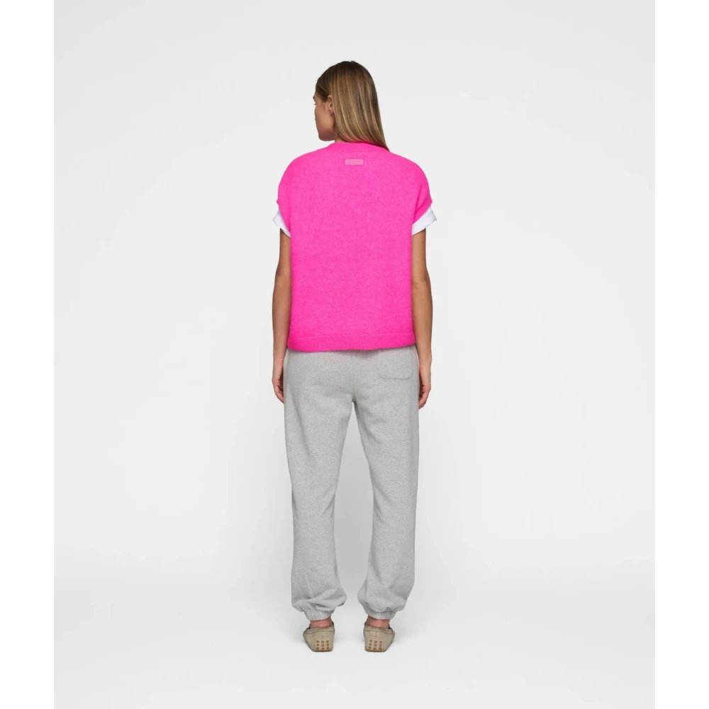 10Days Roze Oversized Gebreid Vest Pink Dames