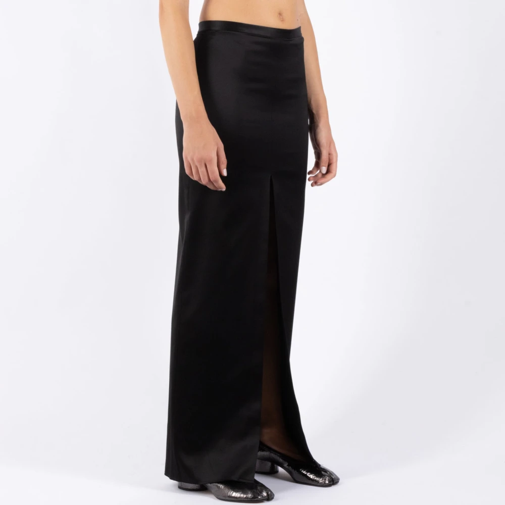 MM6 Maison Margiela Zwarte Viscose Blend Jurk Black Dames