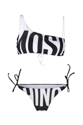 Asymmetrisk Bikini Set Vit Print
