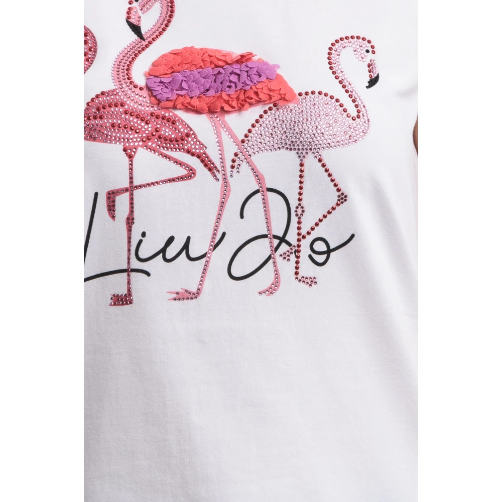 Liu Jo T-shirt met print en applicaties White Dames