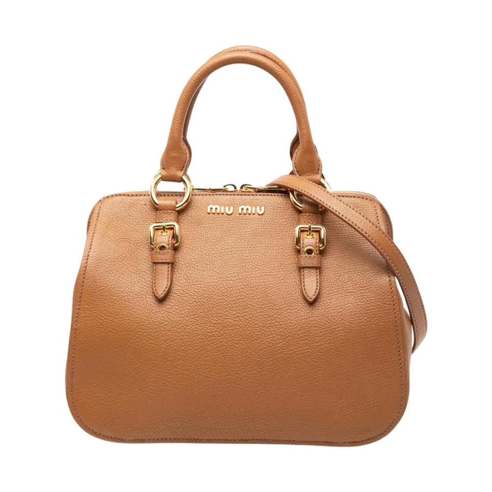 Miu Miu Pre-Owned Women's Brown Pre-Owned Leather Satchel