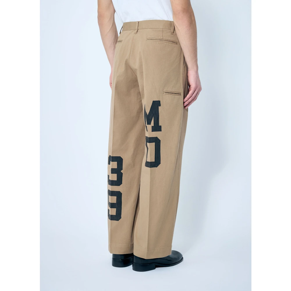 Human Made Logo Print Wijde Chino Broek Brown Heren