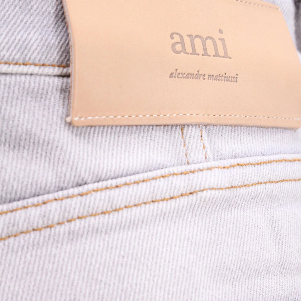 Ami Paris Grijze Flared Broek met Logo Detail Gray Dames