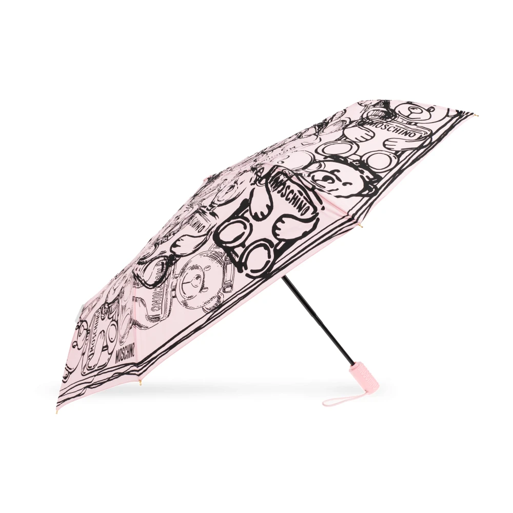 Moschino Opvouwbare paraplu met logo Pink Unisex
