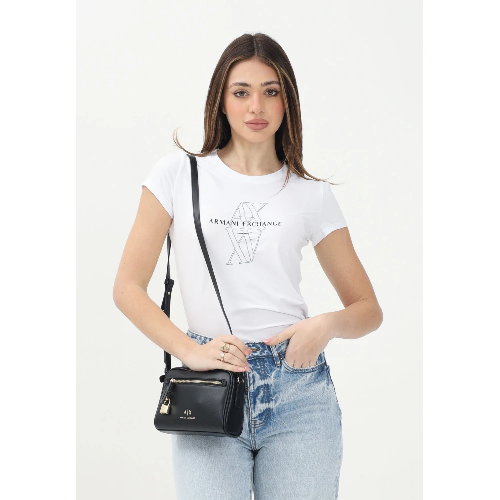 Armani Exchange Wit T-shirt met korte mouwen voor dames Modern ontwerp White Dames