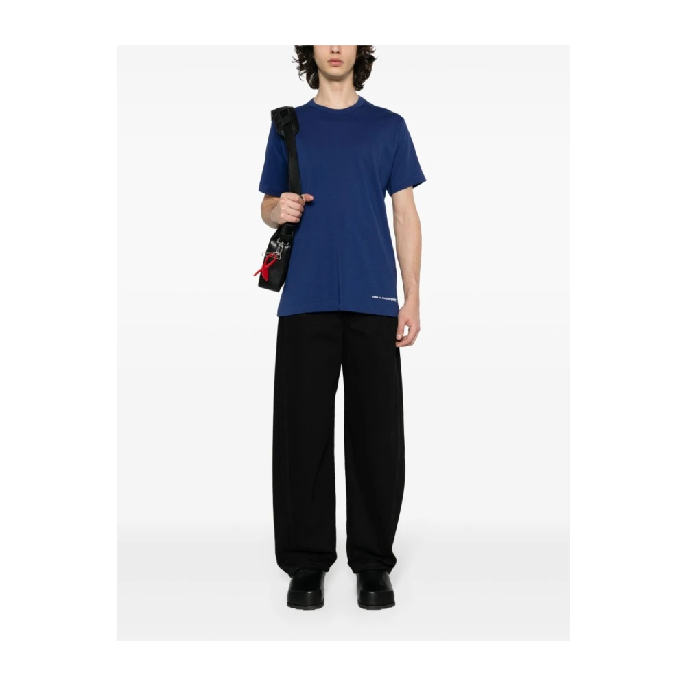 Comme des Garçons Navy Tee Shirt Klassieke Stijl Blue Heren