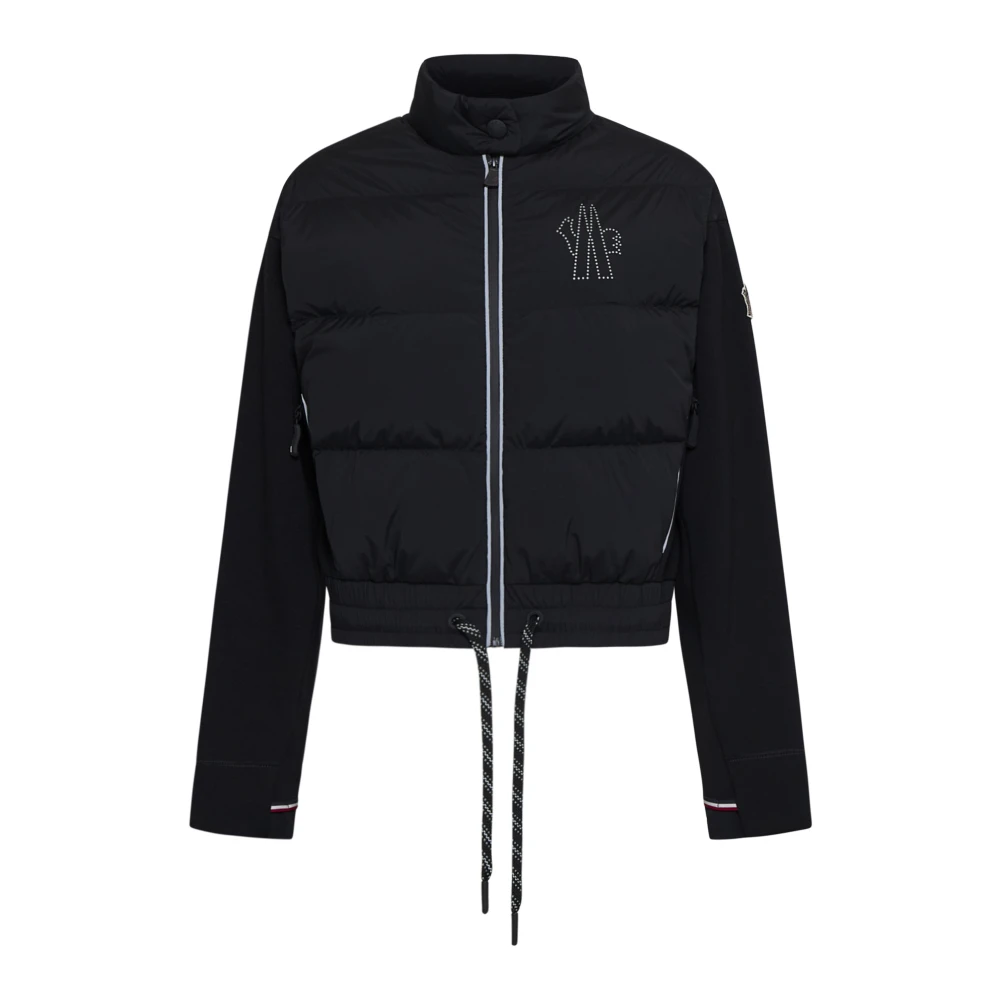 Moncler Zwarte Gebreide Gewatteerde Vest Black Dames