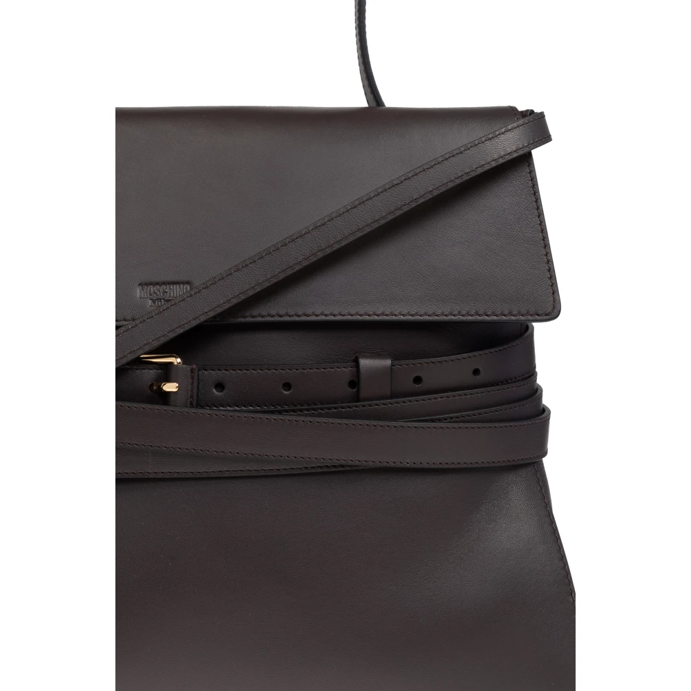 Moschino Handtas met logo Brown Dames