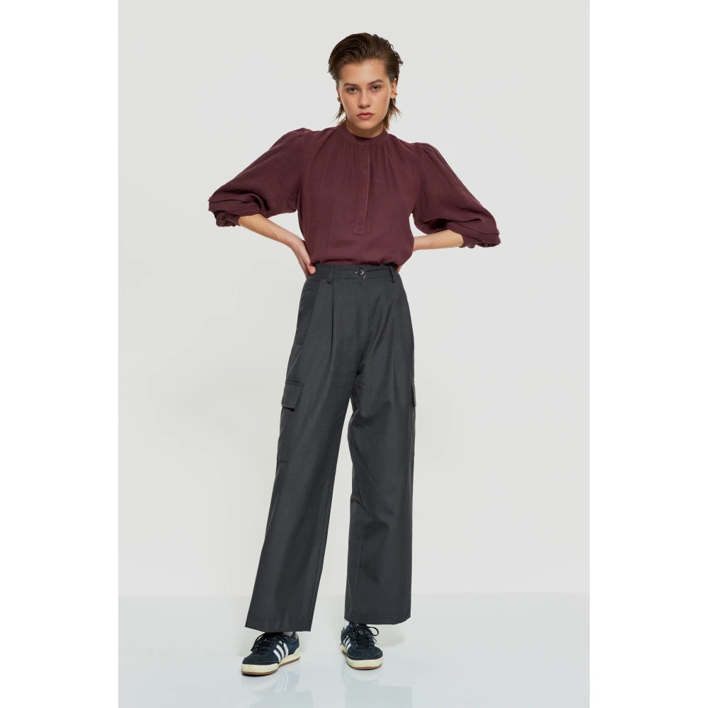 Antik batik Francisco wollen cargobroek Gray Dames