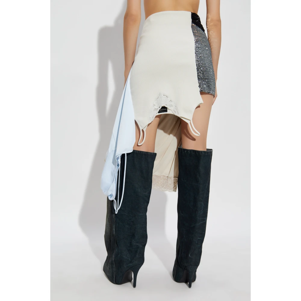 Balenciaga Asymmetrische rok met logo Multicolor Dames