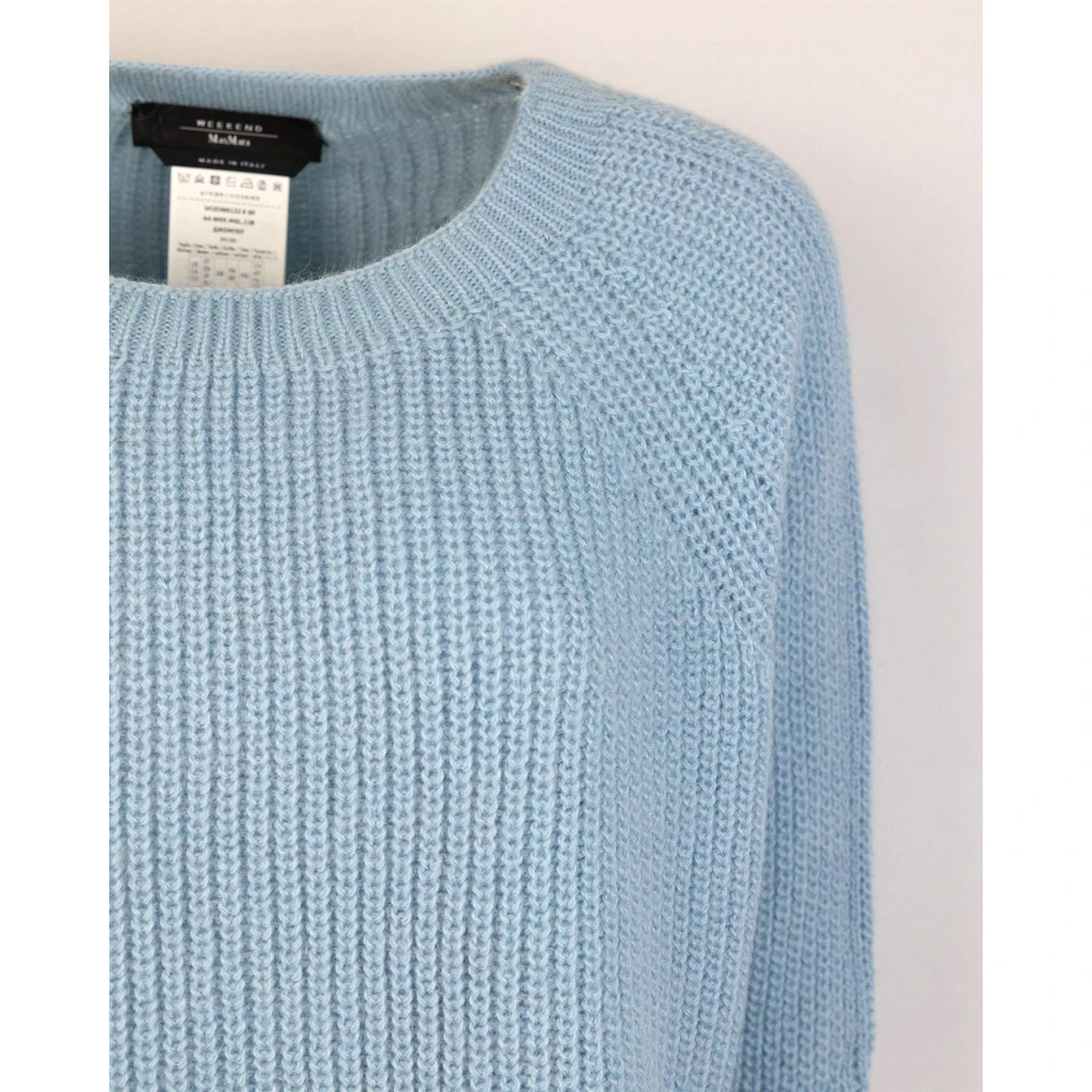 Max Mara Blauwe Sweater Mohair Mix Regular Fit Blue Dames