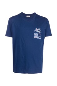 Blaues Baumwollt-Shirt