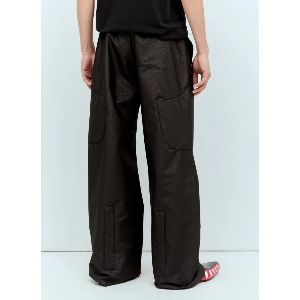 Walter Van Beirendonck Glitter Finish Space Pants met reliëfpanelen Black Heren
