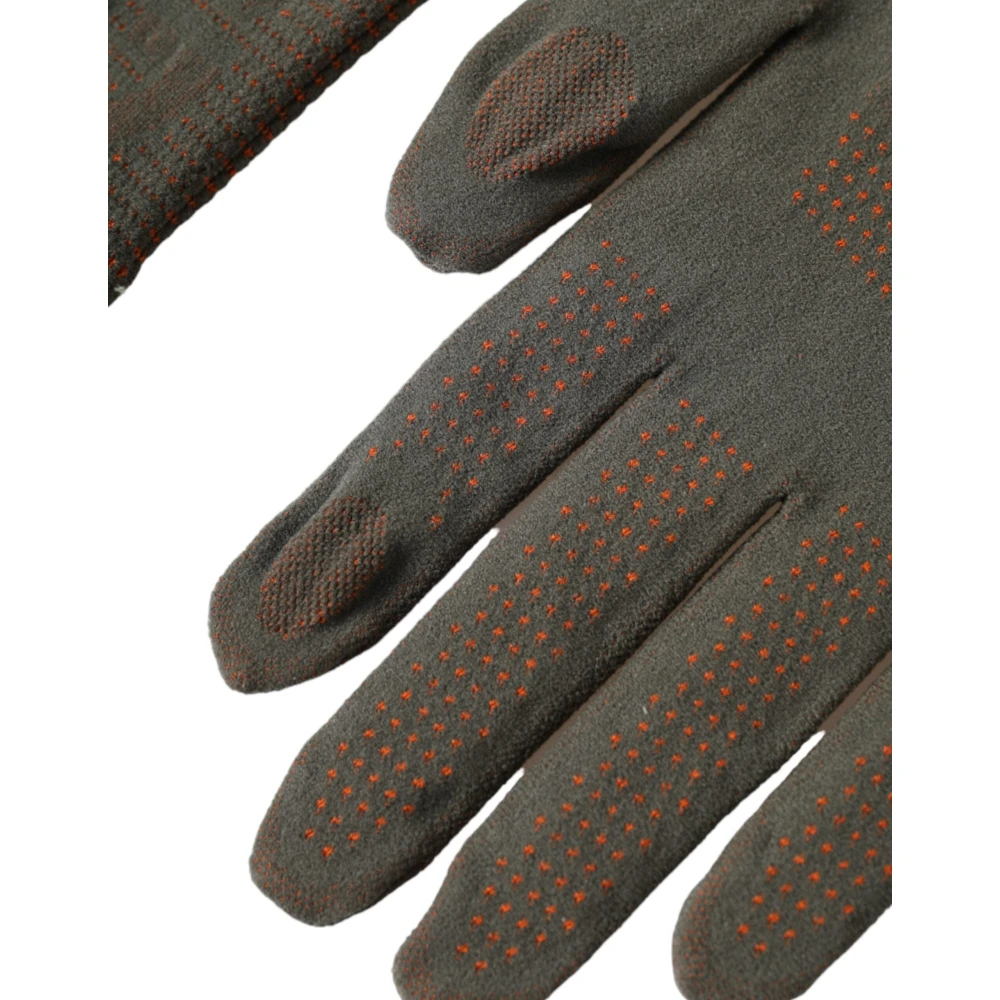 Dolce & Gabbana Bruine Katoenen Stretch Polslengte Handschoenen Brown Heren