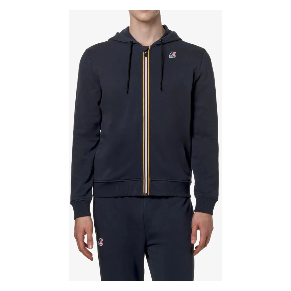 K-way Blauwe Diepte Poly Katoenen Jas Blue Heren
