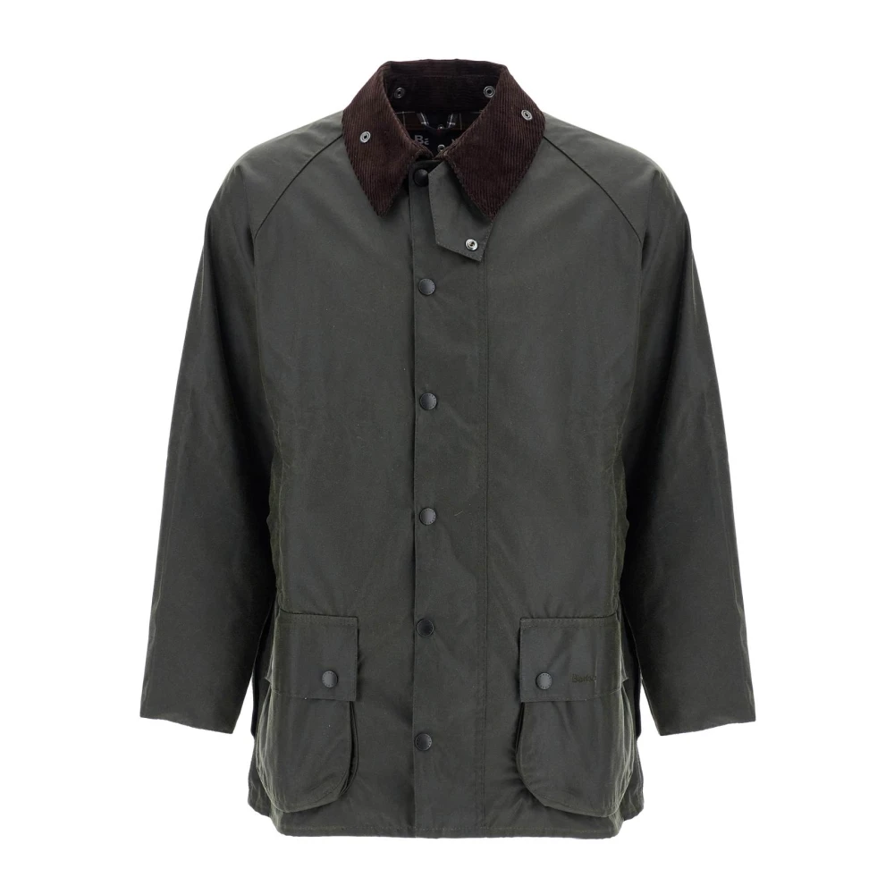 Barbour Iconische Waxjas met Corduroy Kraag Green Heren